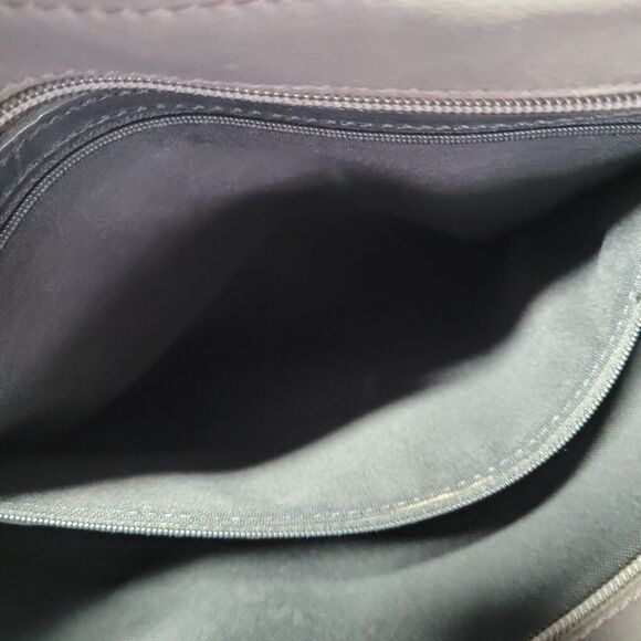 Coach Vintage Gray Neoprane Shoper Tote Shoulder Bag Leather Trim Zipper Soft - Picture 9 of 14